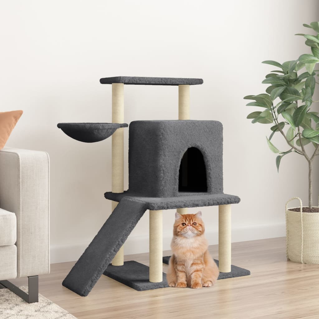 Rascador Para Gatos Con Postes De Sisal Color 96,5 Cm