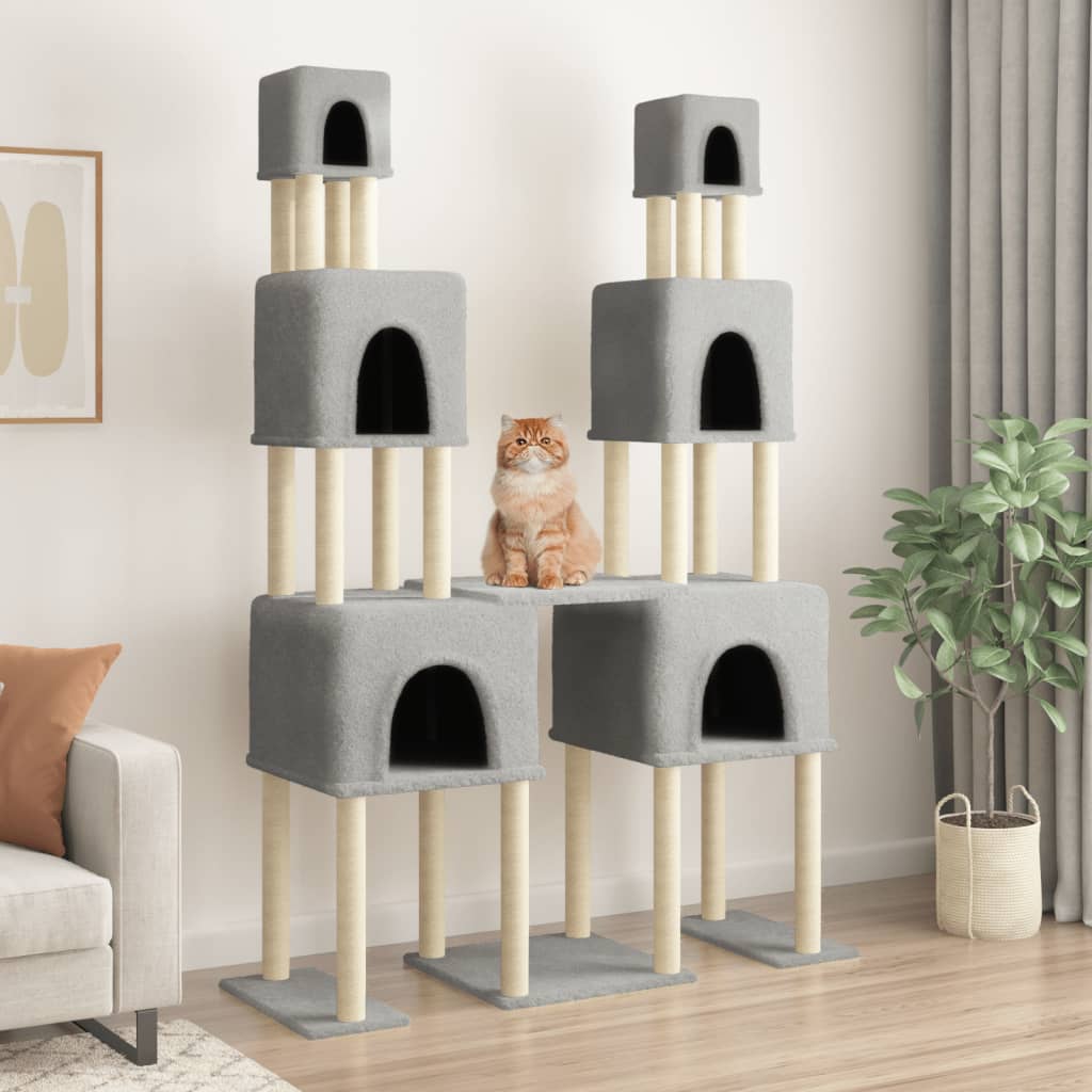 Rascador Para Gatos Con Postes De Sisal Color 199 Cm