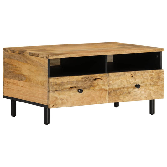 Mesa De Centro De Madera Maciza Mango 80X54X40 Cm