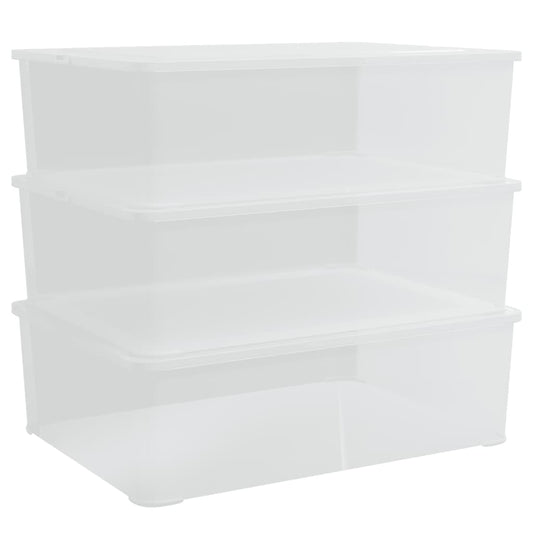 Cajas De Almacenaje Apilables 3 Uds Plástico