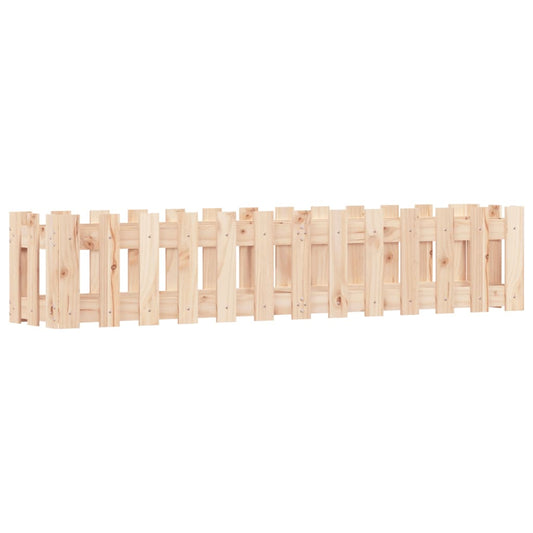 Arriate Elevado Jardín Con Valla Madera Maciza Pino 150X30X30Cm