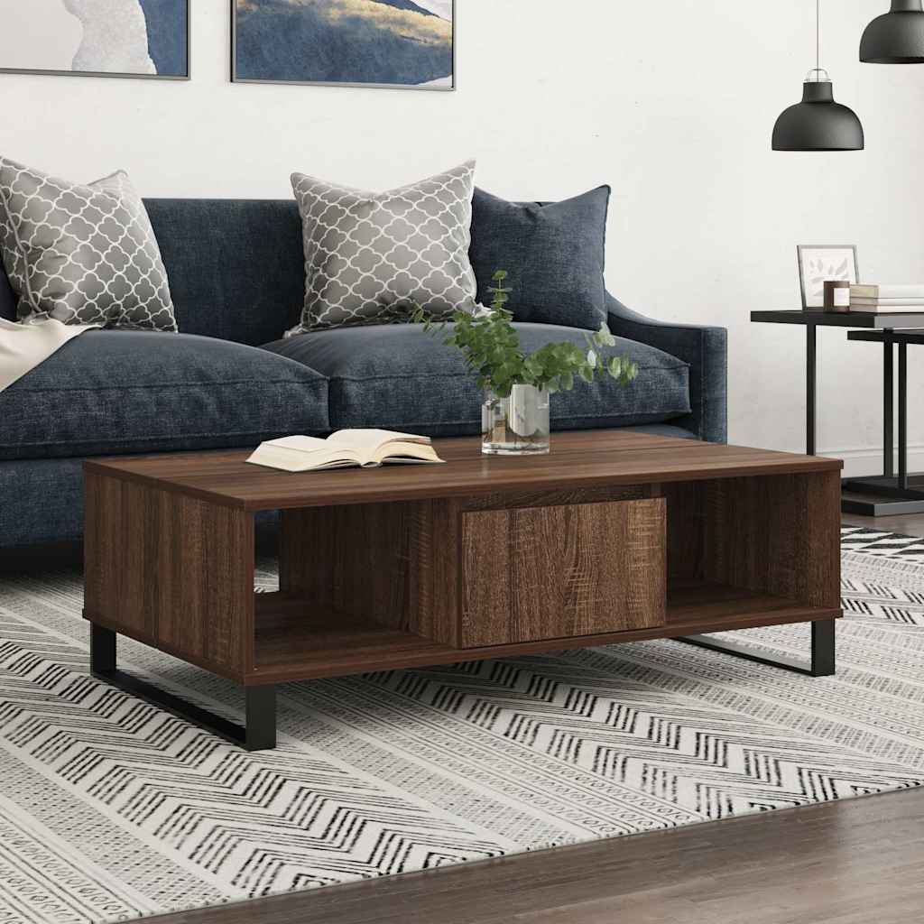 Mesa De Centro Madera De Ingeniería 104X60X35 Cm