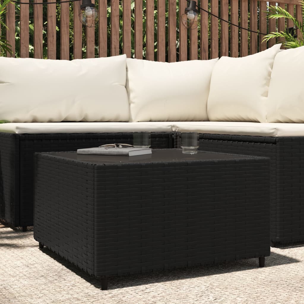 Mesa De Centro Jardín Cuadrada Ratán Sintético 50X50X30 Cm