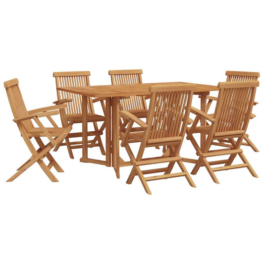 Conjunto De Comedor De Jardín 7 Pcs Marrón