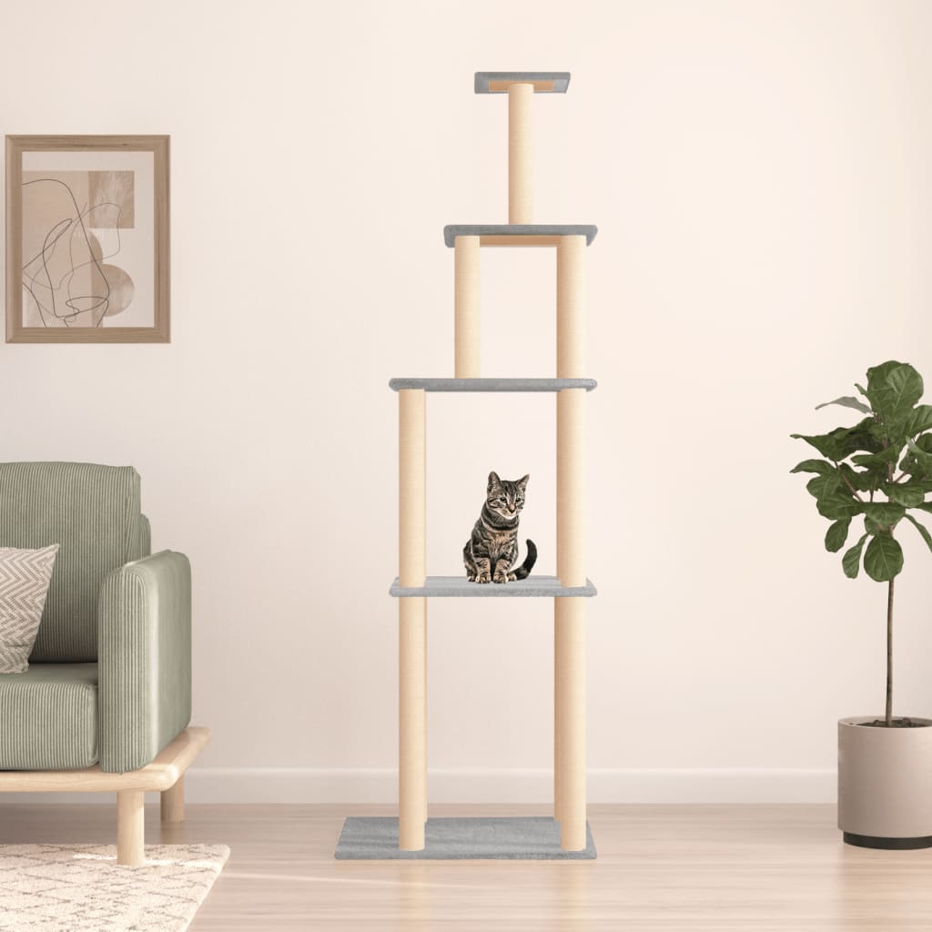 Rascador Para Gatos Con Postes De Sisal Color 183 Cm