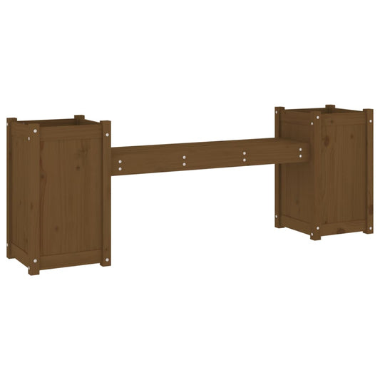 Banco Con Jardineras Madera Maciza 180X36X63Cm