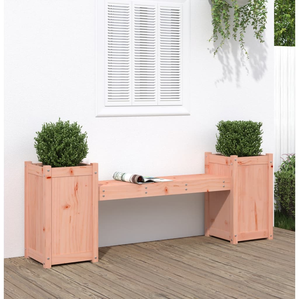 Banco Con Jardineras Madera Maciza 180X36X63Cm