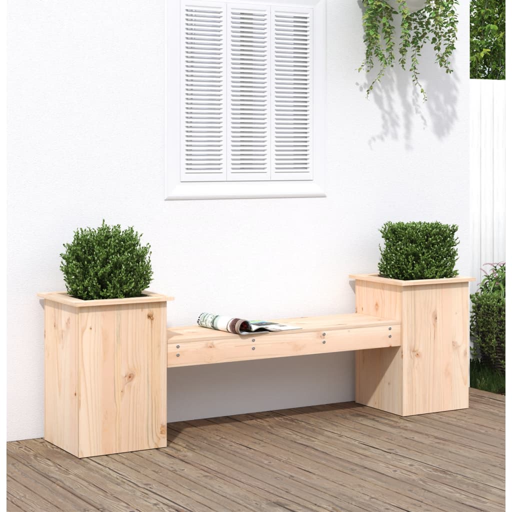 Banco Con Jardineras Madera De 184,5X39,5X56,5 Cm