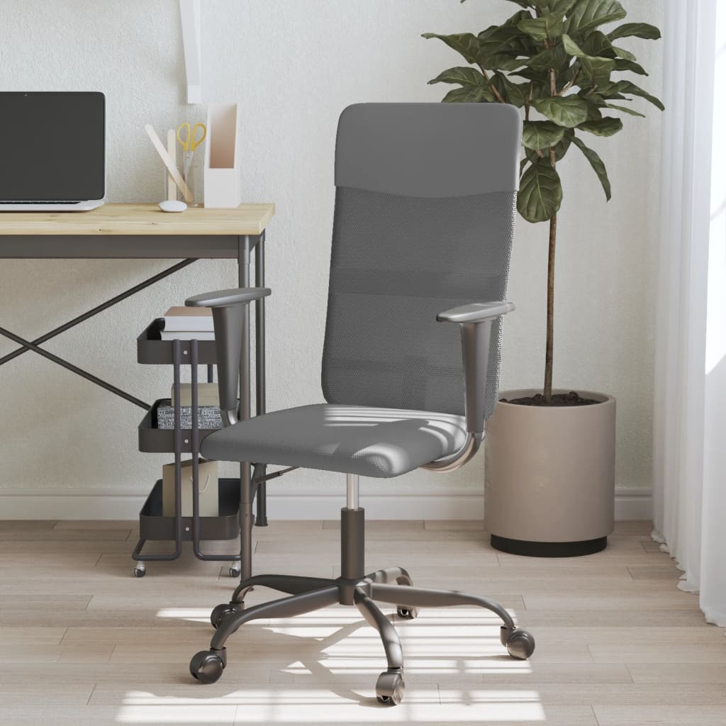 Silla De Oficina Altura Ajustable Tela Malla Y Cuero Pe