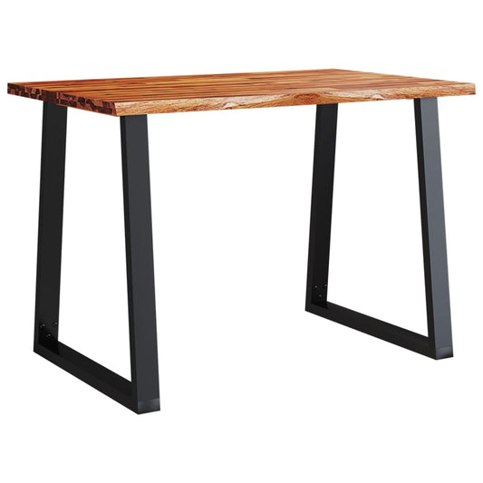 Mesa De Comedor Con Borde Vivo Madera Maciza Acacia 110X70X75Cm
