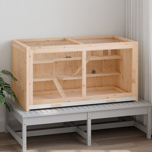 Jaula Para Hámster 89,5X45X45 Cm De Madera Maciza De Abeto