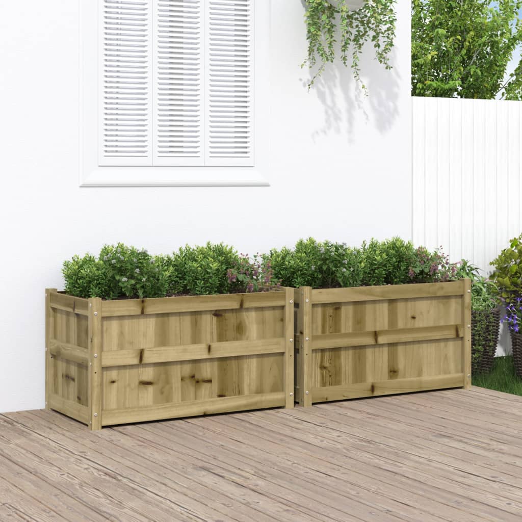 Jardineras De Exterior 2 Unidades Madera Maciza De Pino