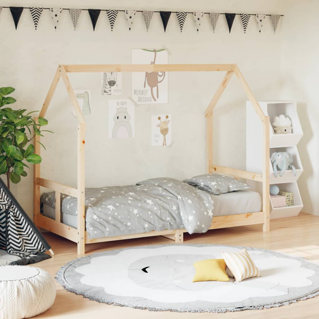 Estructura De Cama Infantil Madera De Pino 90X190Cm