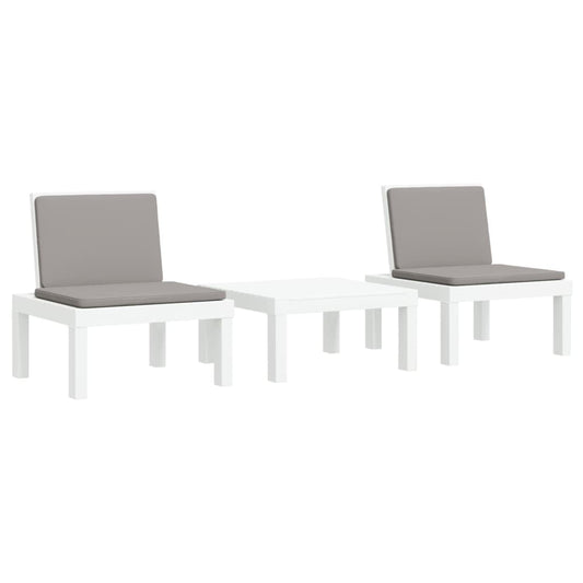 Juego De Muebles De Jardín 3 Piezas Con Cojines Pp