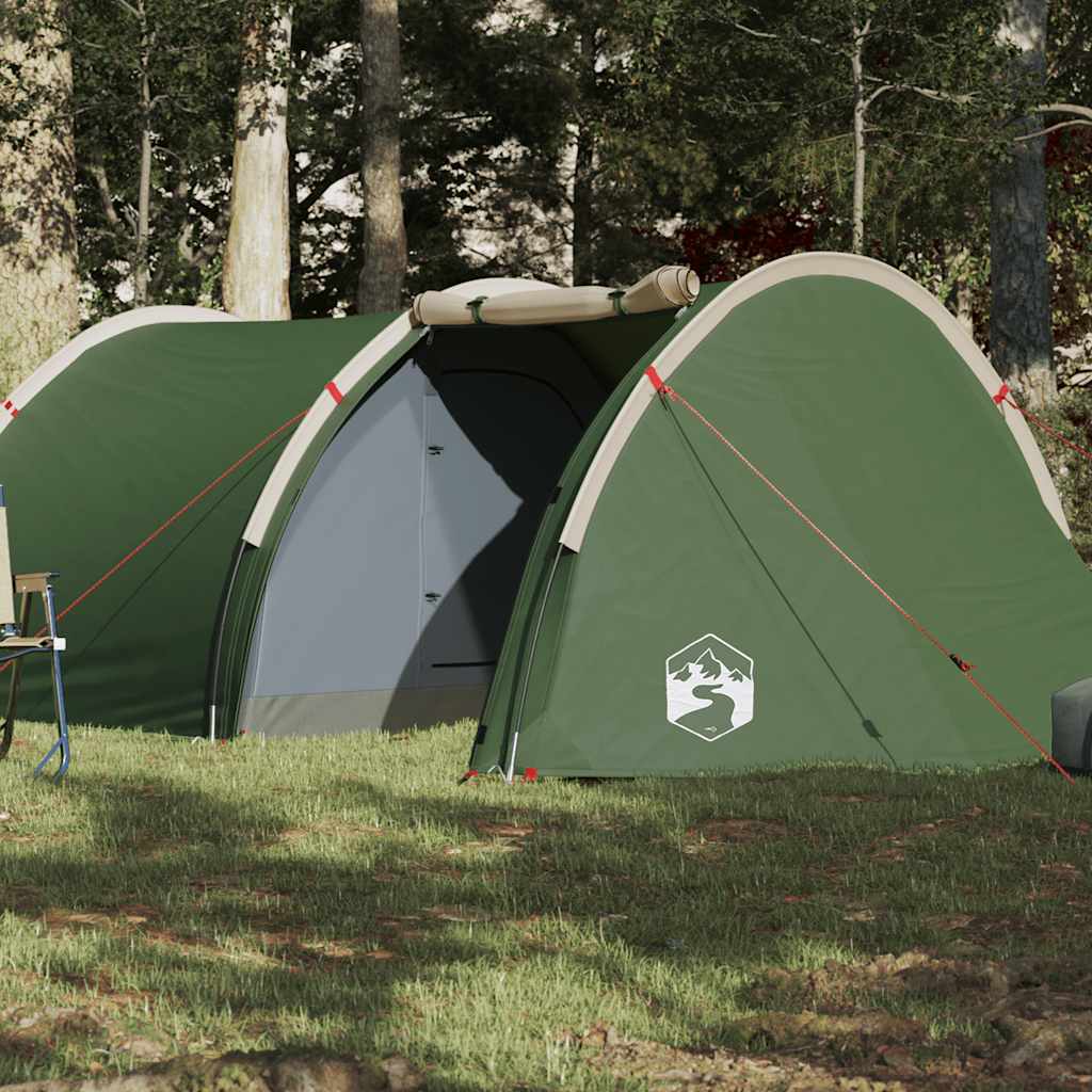 Tienda De Campaña Con Túnel Para 4 Personas Impermeable Naranja