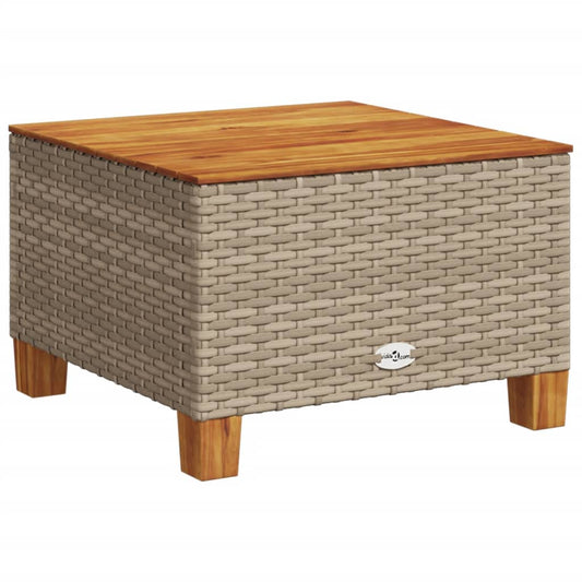 Mesa De Jardín Ratán Sintético Madera Acacia 55X55X36 Cm