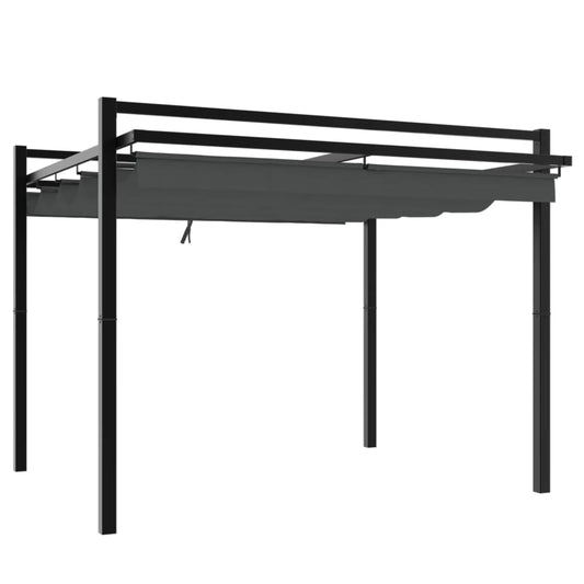 Cenador De Jardín Con Techo Retráctil Aluminio 3X3 M