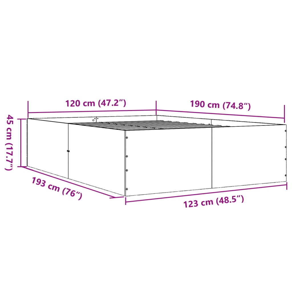 Estructura De Cama Madera De Ingeniería 120X190Cm