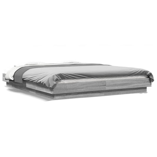 Estructura Cama Con Luces Led Madera
