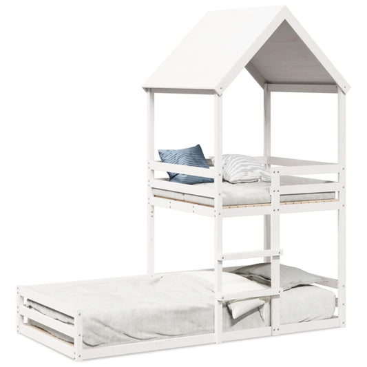 Cama Con Techo Madera Maciza De Pino