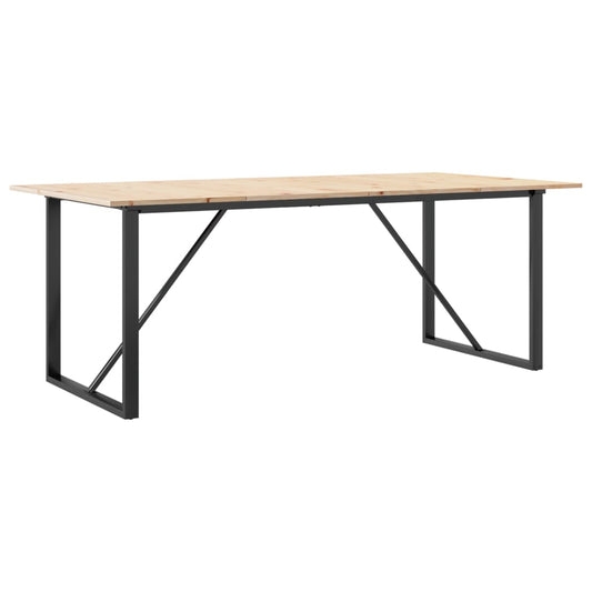 Mesa De Comedor Marco O Madera Maciza Pino Y Acero 200X100X75Cm