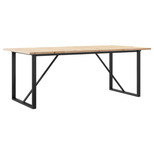 Mesa De Comedor Marco O Madera Maciza Pino Acero 200X100X75,5Cm