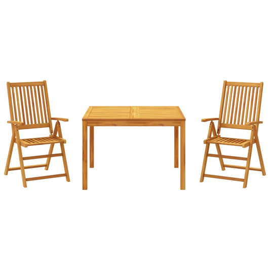 Juego De Comedor De Jardín 3 Piezas Madera Maciza De Acacia