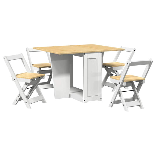 Set Comedor Plegable Mariposa 5 Pzas Corona Madera Pino