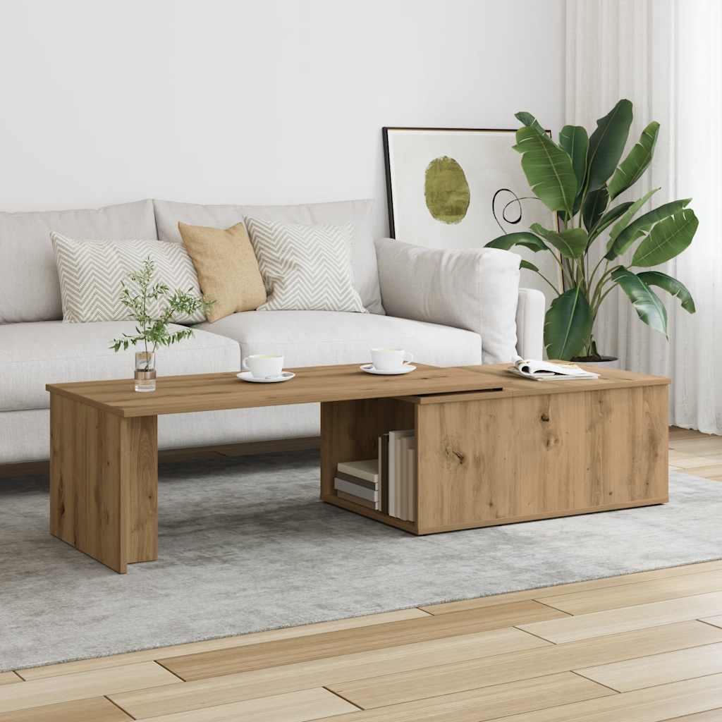 Mesa De Centro Madera Contrachapada Envejecida 150X50X35 Cm