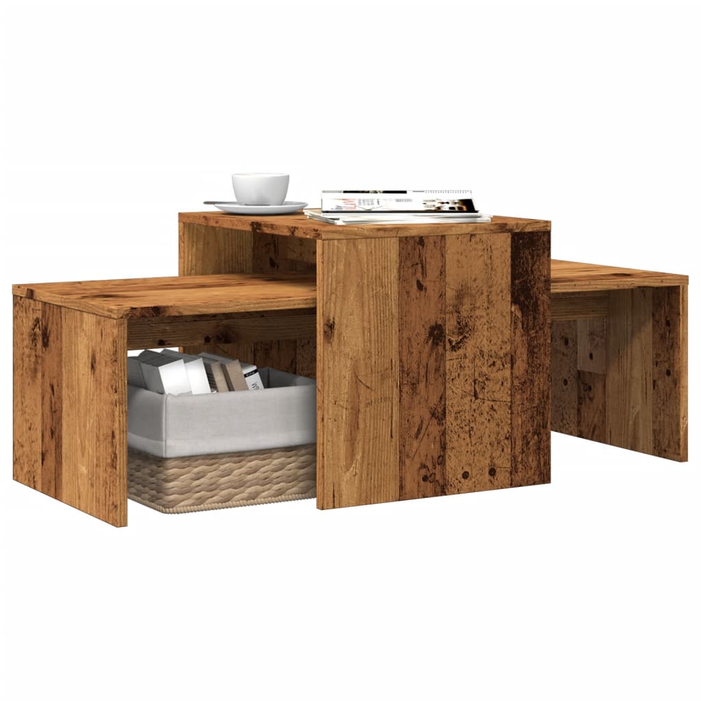 Mesa De Centro Madera Contrachapada Blanco Brillo 100X48X40 Cm