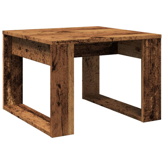 Mesa Auxiliar De Madera De Ingeniería Envejecida 50X50X35 Cm