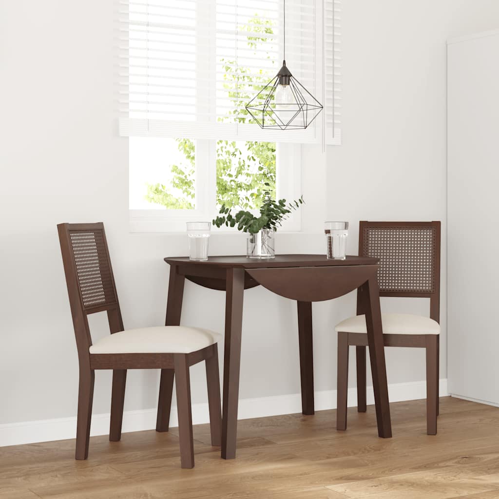 Sillas De Comedor Con Cojines 2 Uds Madera Maciza Marrón Caucho
