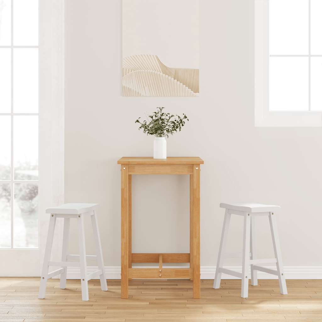 Taburetes De Cocina 2 Unidades Madera Maciza