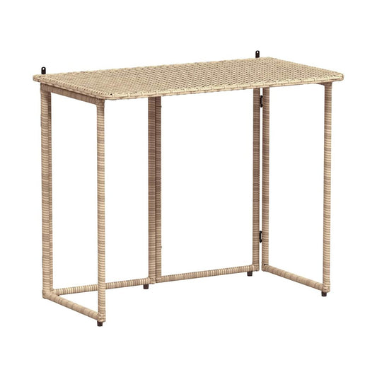 Mesa De Jardín Plegable Ratán Sintético 90X51X75 Cm