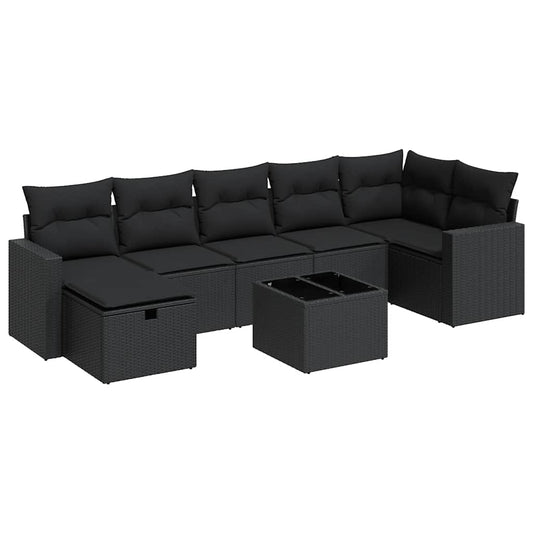 Set De Sofás De Jardín Y Cojines 8 Piezas Ratán Sintético
