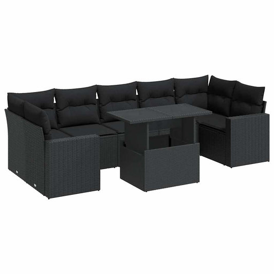 Set De Sofás De Jardín Y Cojines 8 Piezas Ratán Sintético