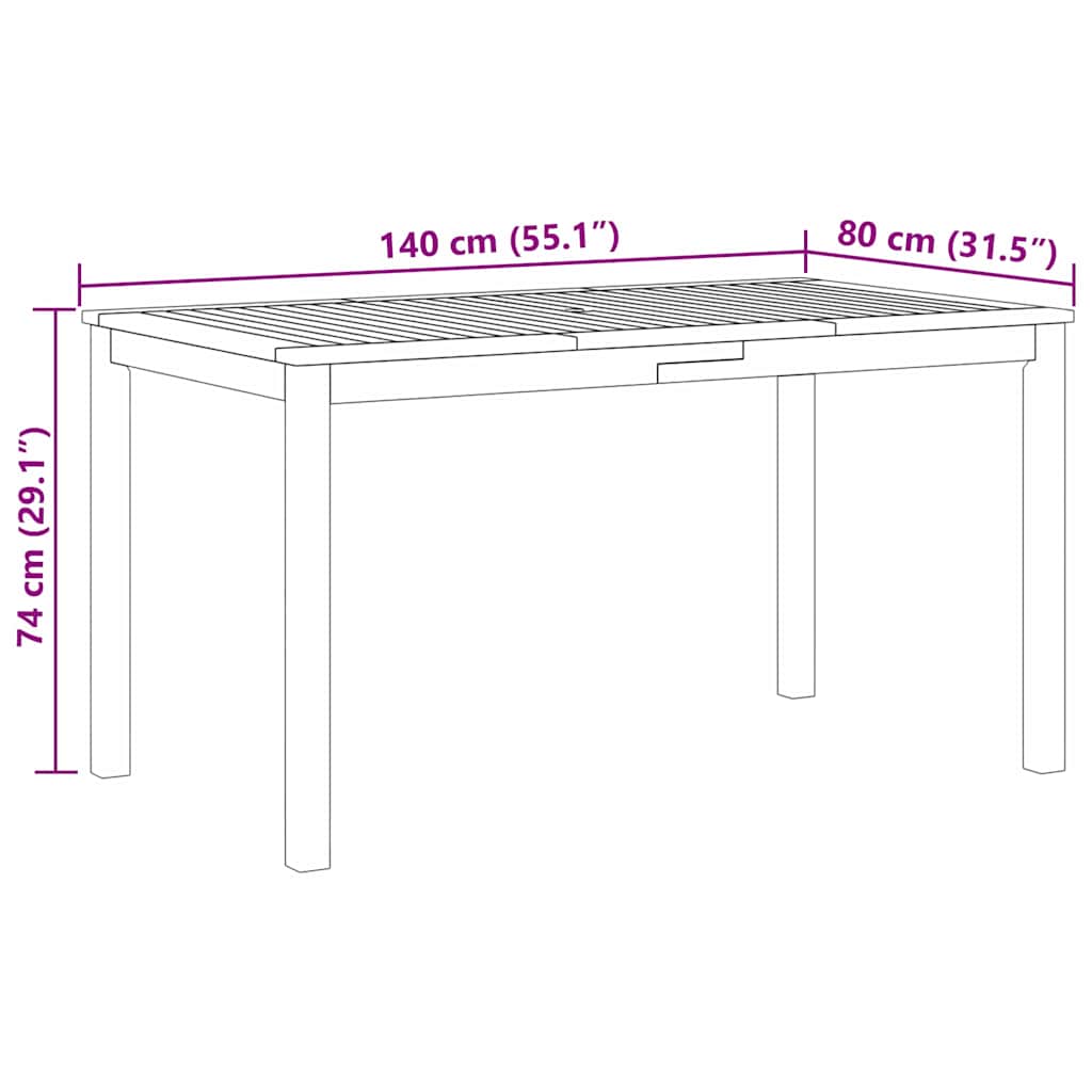 Conjunto De Comedor De Jardín 7 Pcs