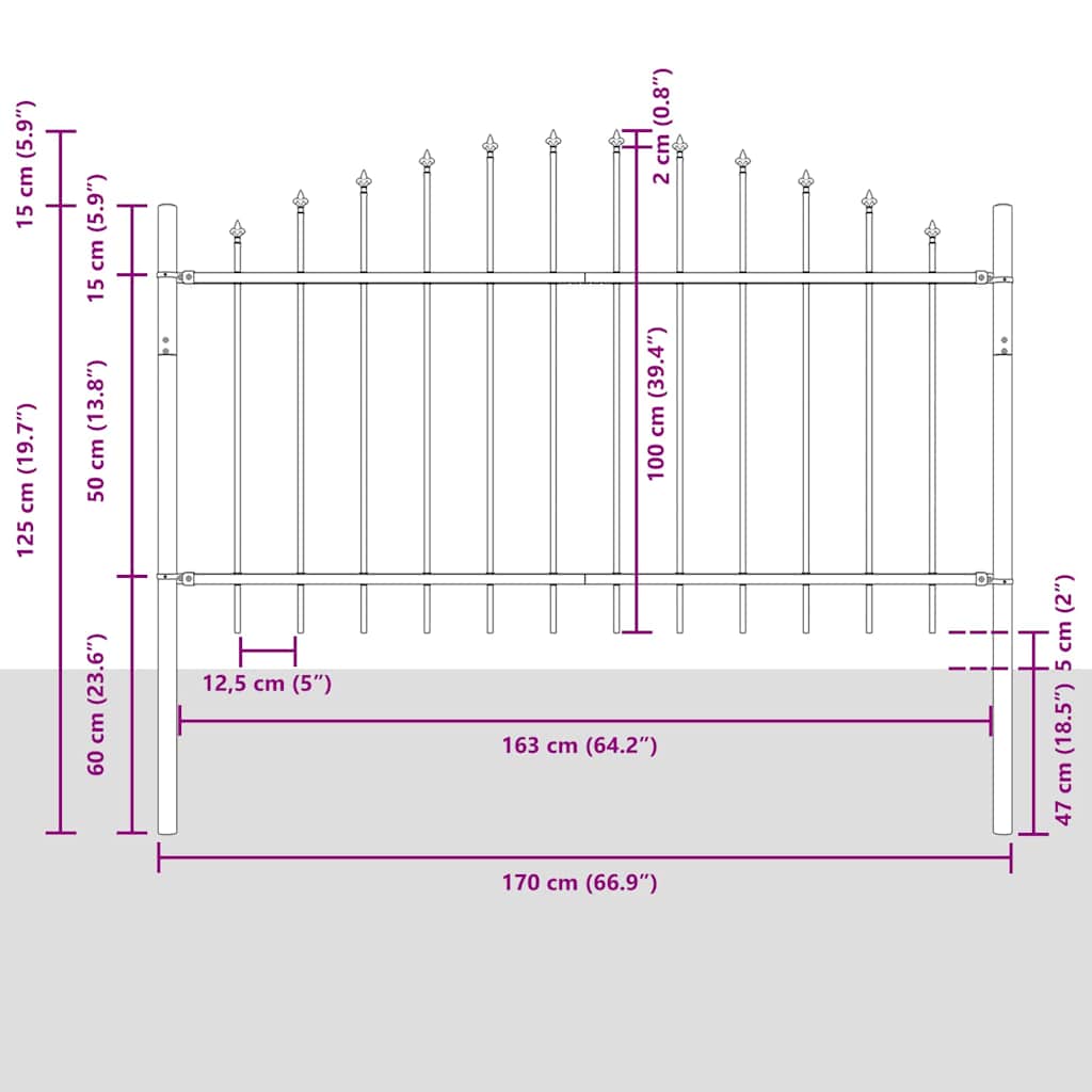 Valla De Jardín 4 Pcs 170 X 140 Cm