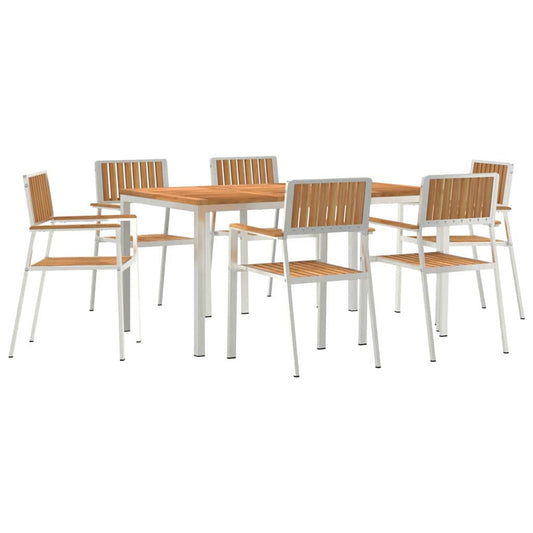 Juego De Comedor Para Exteriores 7 Uds. 150 X 90 X 75 Cm