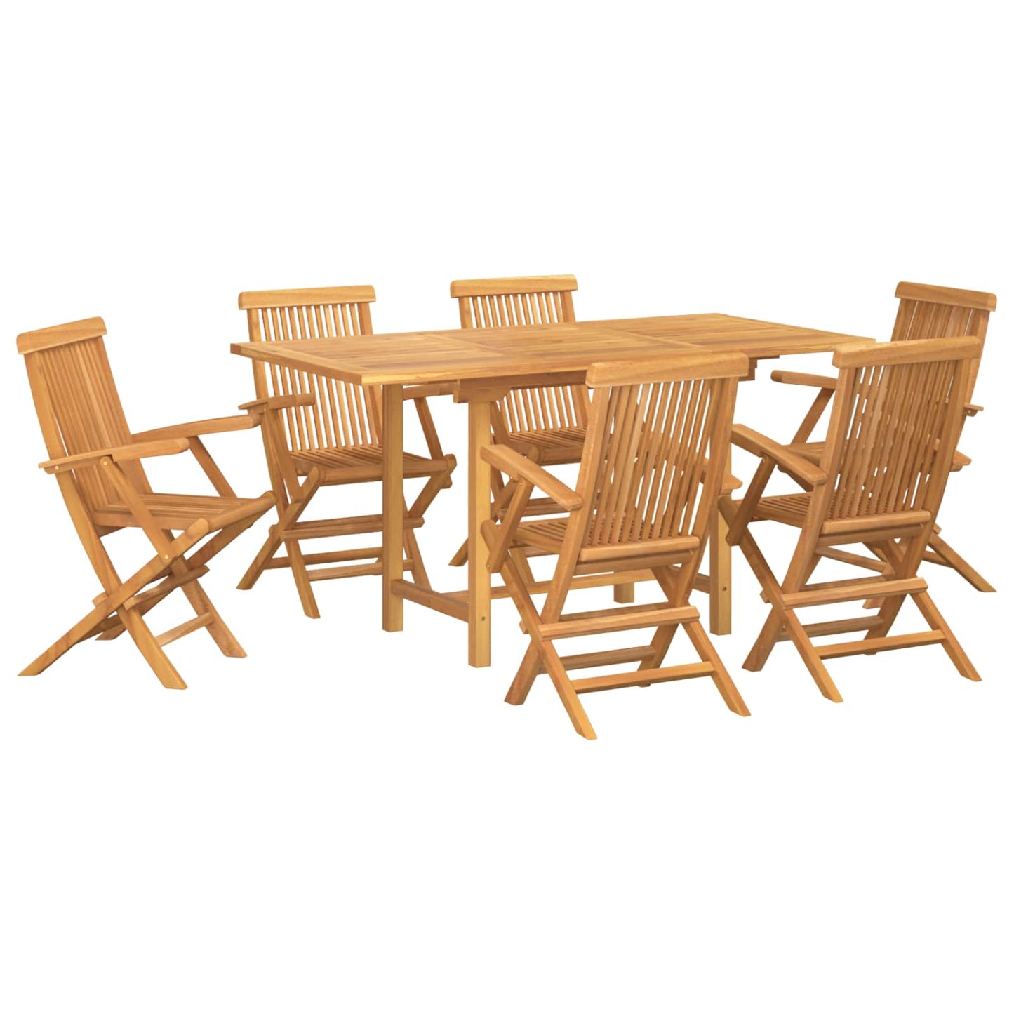 Conjunto De Comedor De Jardín 7 Pcs Marrón