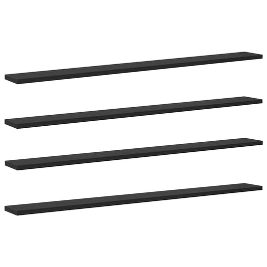 Tablero De Estantería 4 Pcs Negro