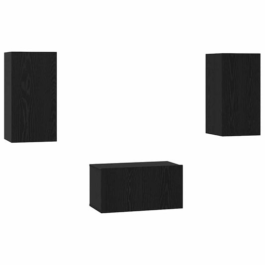Conjunto De Mueble De Tv 3 Pcs Madera De Ingeniería