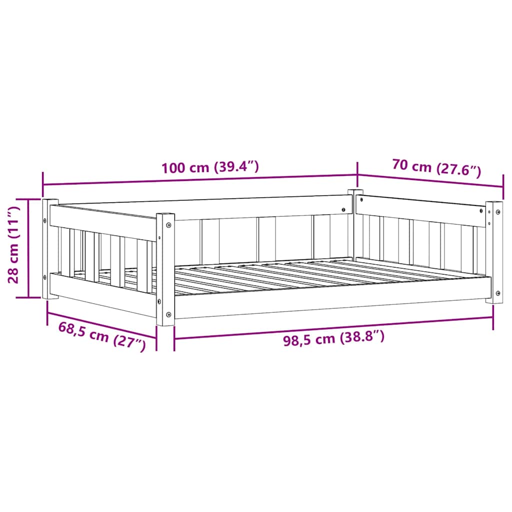 Cama Para Perro Con Almacenamiento 100 X 70 X 28 Cm