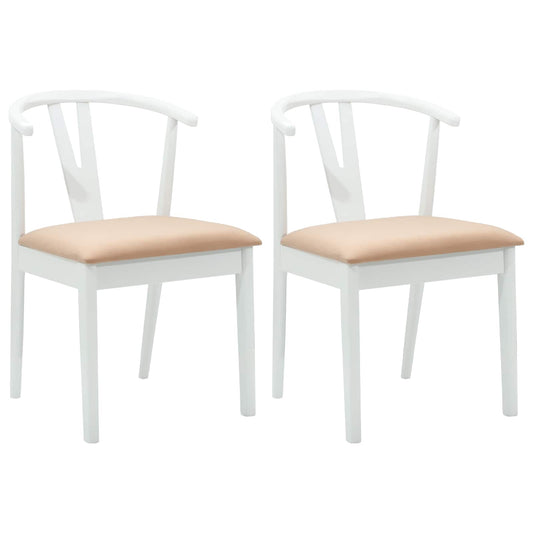 Silla De Comedor 2 Uds. Madera De Caucho Sólido