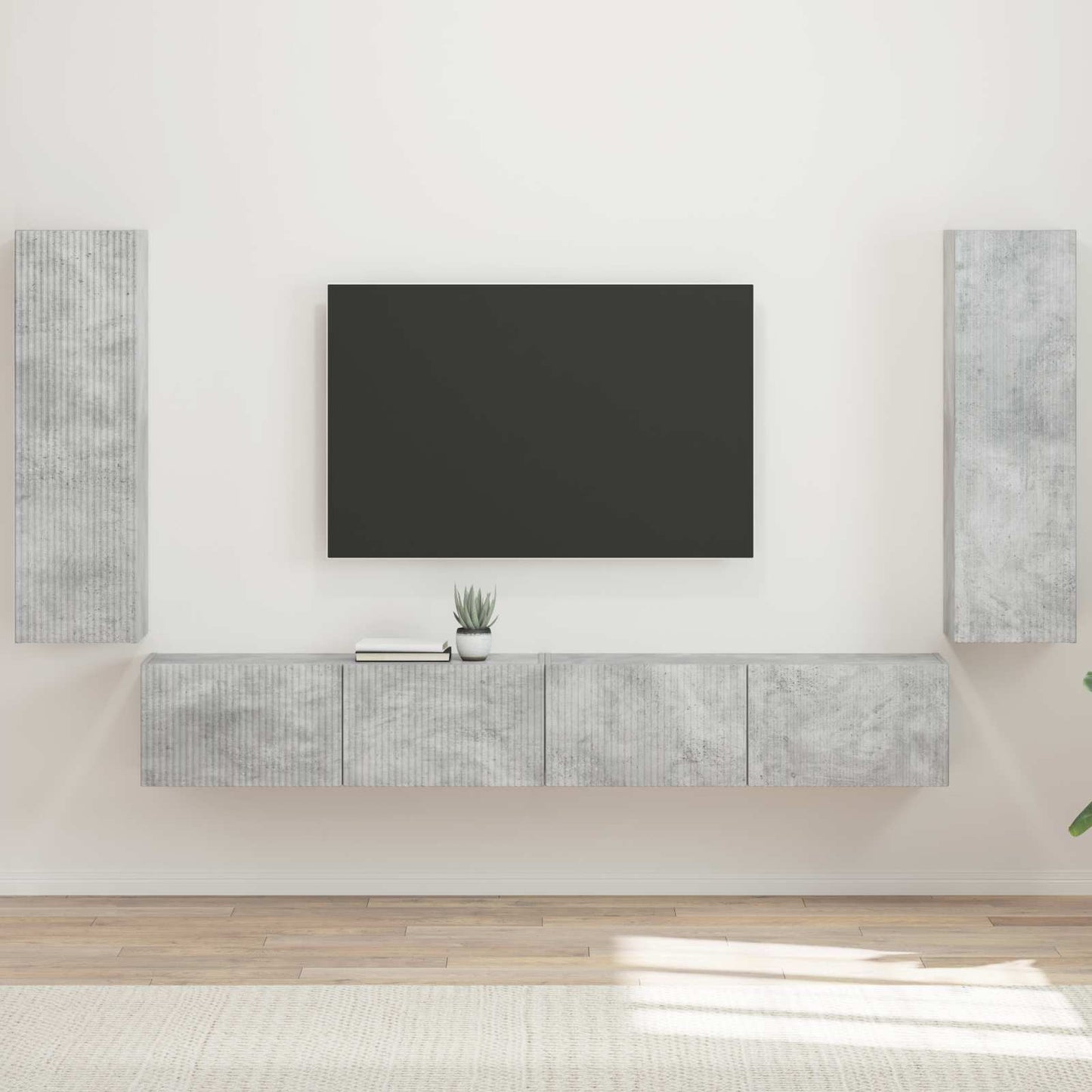 Conjunto De Mueble Para Tv De Pared 4 Pcs 29,5 X 31 X 100 Cm
