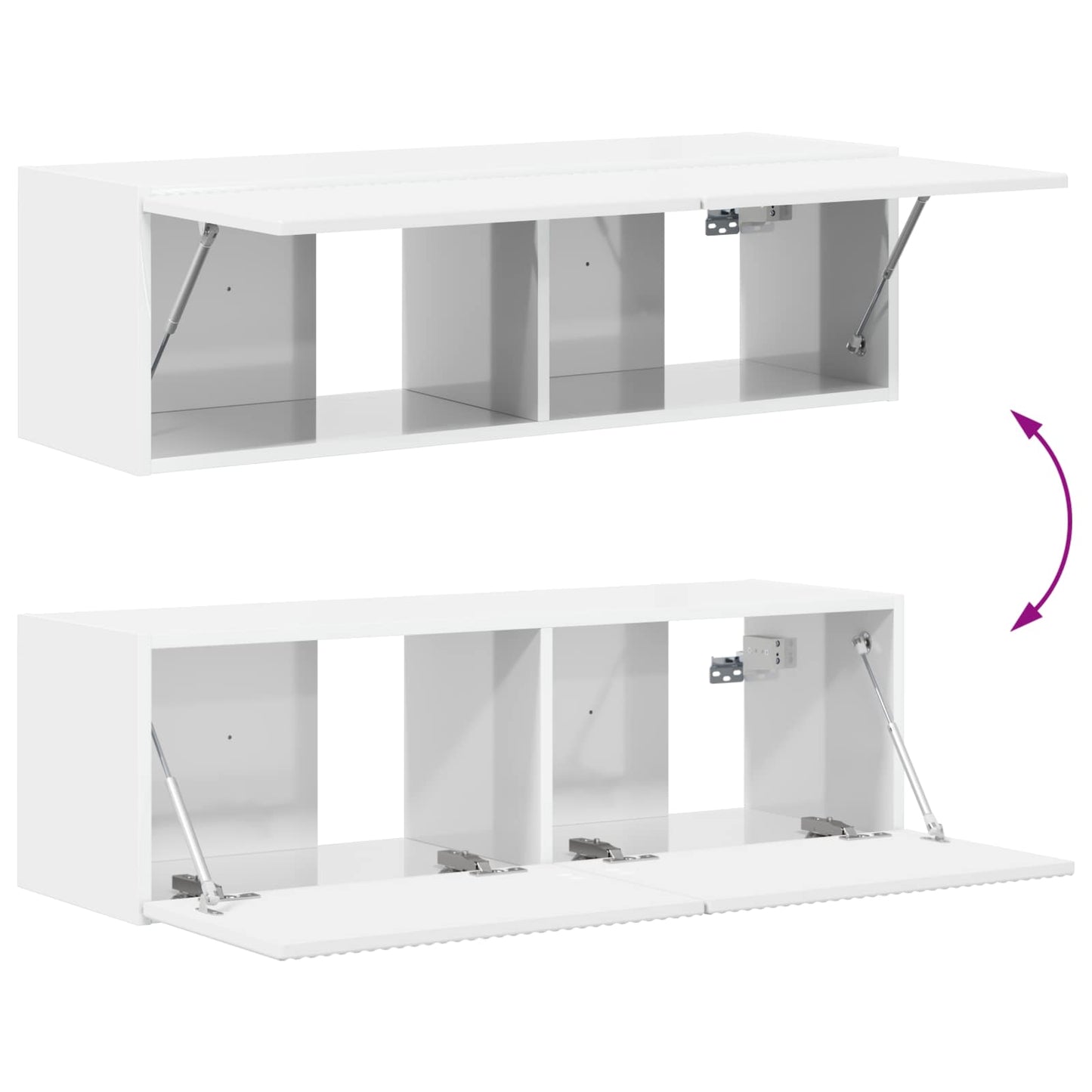 Conjunto De Mueble De Tv 4 Pcs Brillante Madera De Ingeniería