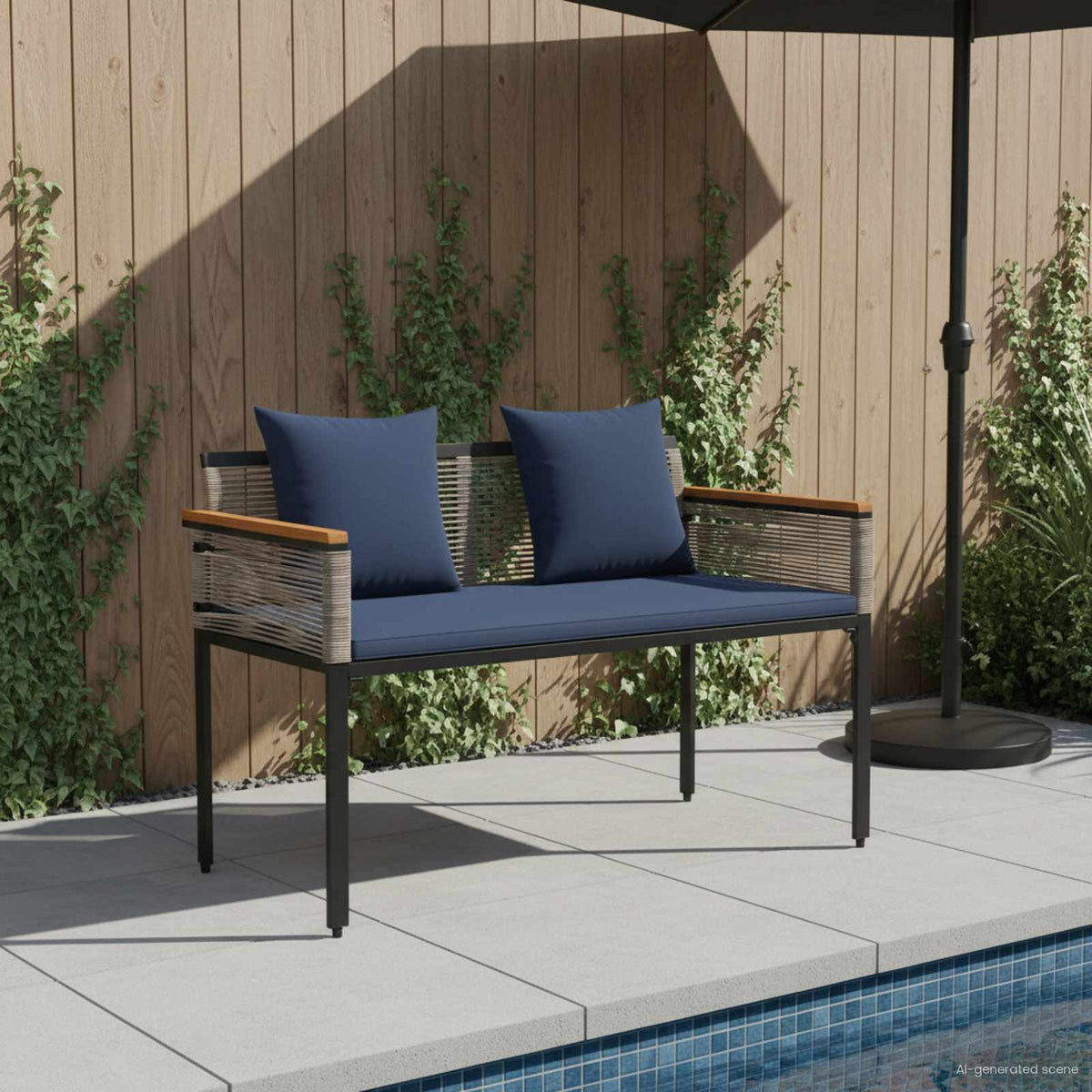 Banco De Exterior 2 -Seater 117 X 54 X 74.5 Cm Ratán Sintético