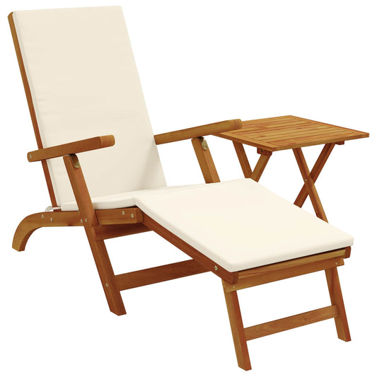 Recliner Y Tumbona Plegable 2 Pcs Madera De Acacia Sólida