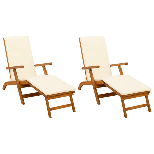 Recliner Y Tumbona Plegable 2 Pcs 55 X 146 X 91 Cm