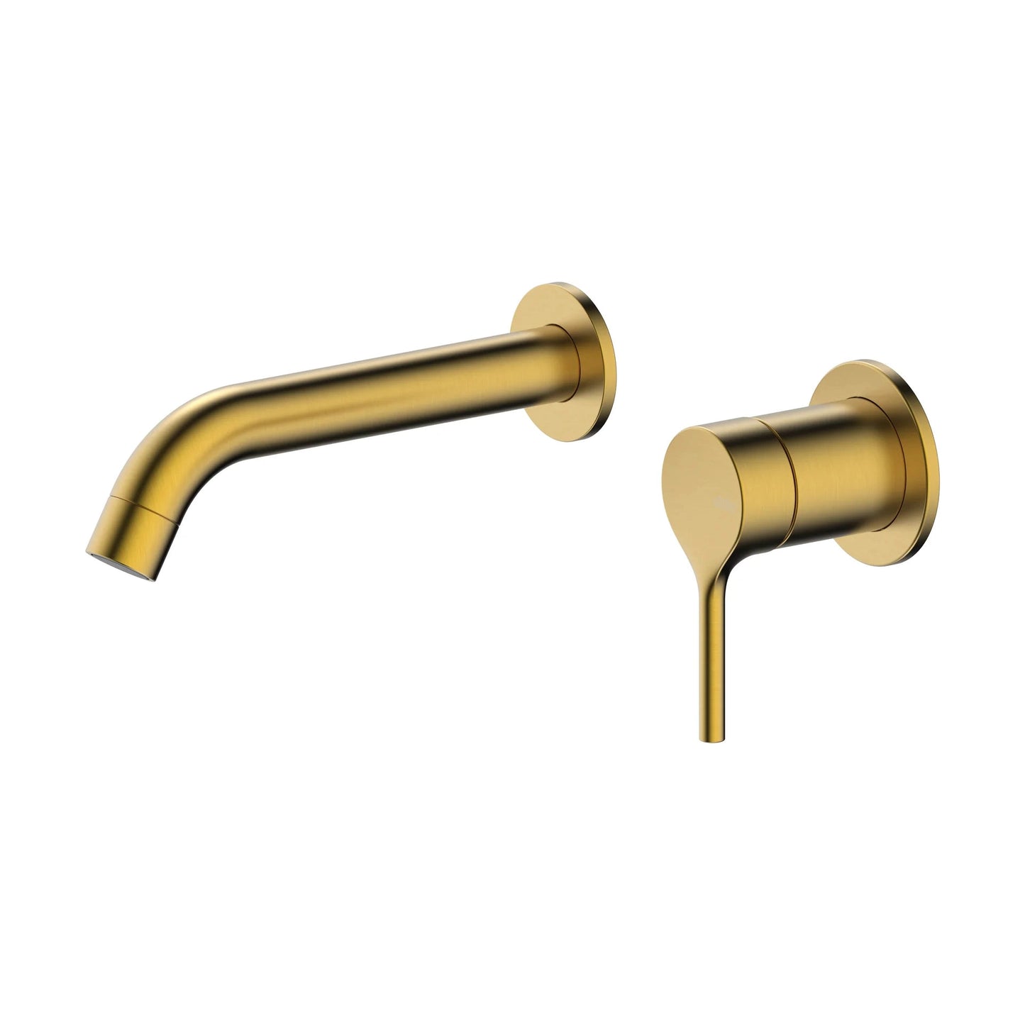 Grifo de lavabo empotrado a pared Stillo Hades acabado oro liso con caño de 176mm diseño minimalista de lujo